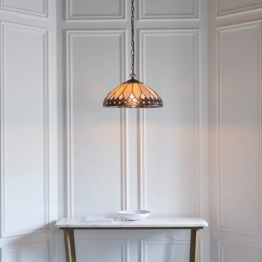 Endon 63977 - Żyrandol na łańcuchu BROOKLYN 1xE27/60W/230V śr. 40 cm