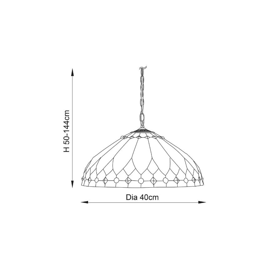 Endon 63977 - Żyrandol na łańcuchu BROOKLYN 1xE27/60W/230V śr. 40 cm