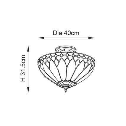 Endon 63978 - Żyrandol natynkowy BROOKLYN 3xE27/60W/230V śr. 40 cm