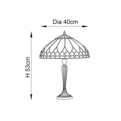 Endon 63982 - Lampa stołowa Tiffany BROOKLYN 1xE27/60W/230V Ø 40 cm