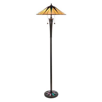 Endon 64041 - Lampa stojąca Tiffany DARK STAR 2xE27/60W/230V, średnica 49 cm