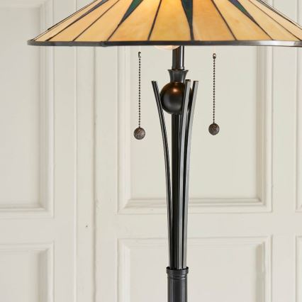 Endon 64041 - Lampa stojąca Tiffany DARK STAR 2xE27/60W/230V, średnica 49 cm