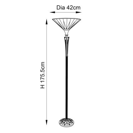 Endon 64042 - Lampa podłogowa DARK STAR 1xE27/60W/230V śr. 42 cm