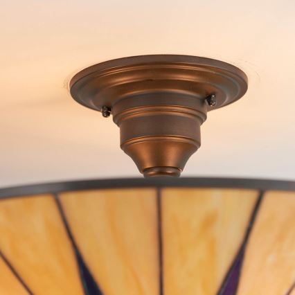 Endon 64043 - Przysufitowy żyrandol Tiffany DARK STAR 3xE27/60W/230V, śr. 49 cm