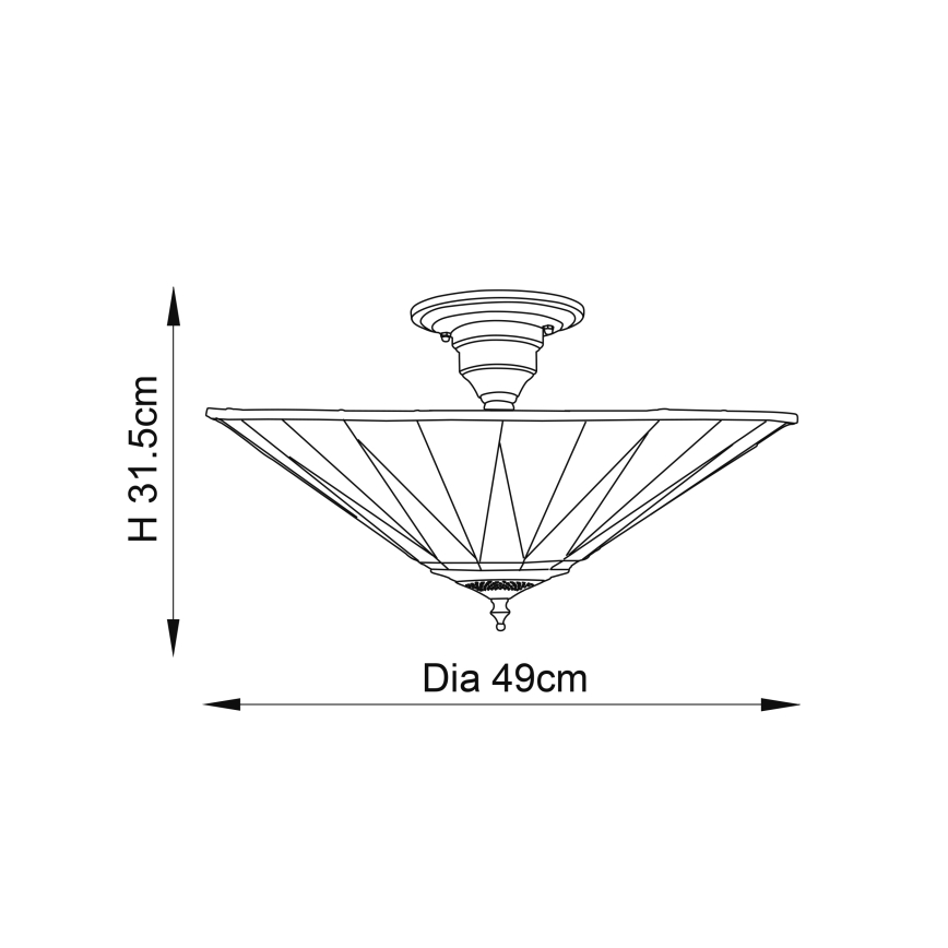 Endon 64043 - Żyrandol natynkowy DARK STAR 3xE27/60W/230V śr. 49 cm