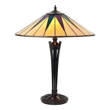 Endon 64045 - Lampa stołowa Tiffany DARK STAR 2xE27/60W/230V, średnica 49 cm