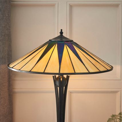 Endon 64045 - Lampa stołowa Tiffany DARK STAR 2xE27/60W/230V, średnica 49 cm