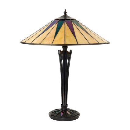 Endon 64045 - Lampa stołowa Tiffany DARK STAR 2xE27/60W/230V, średnica 49 cm
