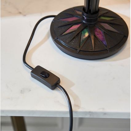 Endon 64045 - Lampa stołowa Tiffany DARK STAR 2xE27/60W/230V, średnica 49 cm