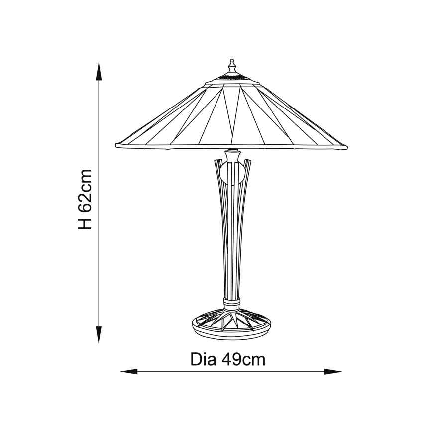 Endon 64045 - Lampa stołowa Tiffany DARK STAR 2xE27/60W/230V, średnica 49 cm