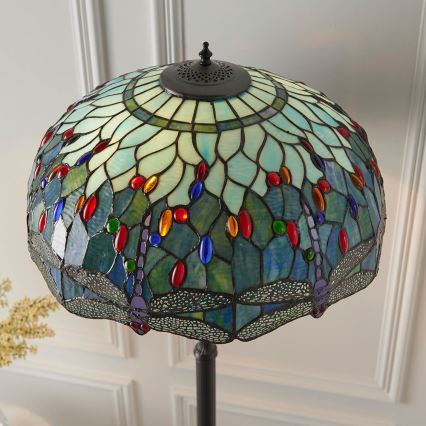 Endon 64069 - Lampa podłogowa Tiffany DRAGONFLY 2xE27/60W/230V śr. 50 cm