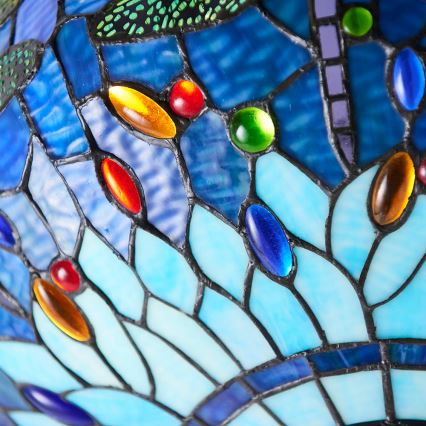 Endon 64075 - Żyrandol na łańcuchu Tiffany DRAGONFLY 3xE27/60W/230V śr. 41 cm