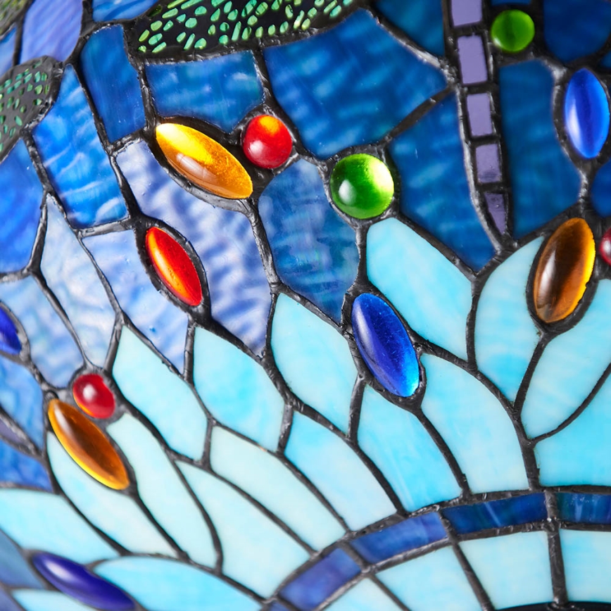 Endon 64075 - Żyrandol na łańcuchu Tiffany DRAGONFLY 3xE27/60W/230V śr. 41 cm