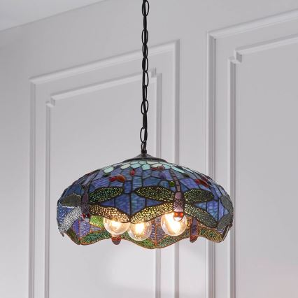 Endon 64080 - Żyrandol na łańcuchu DRAGONFLY 3xE27/60W/230V śr. 41 cm