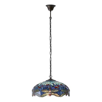 Endon 64080 - Żyrandol na łańcuchu Tiffany DRAGONFLY 3xE27/60W/230V średnica 41 cm