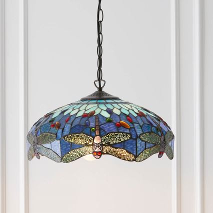 Endon 64080 - Żyrandol na łańcuchu Tiffany DRAGONFLY 3xE27/60W/230V średnica 41 cm