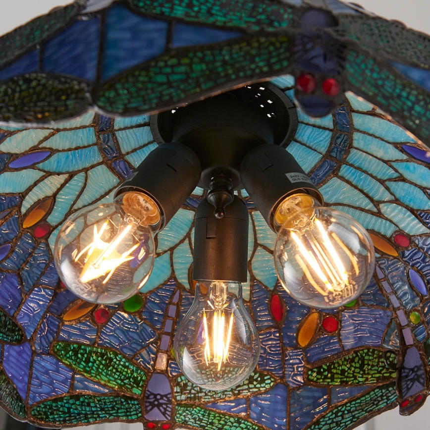 Endon 64080 - Żyrandol na łańcuchu Tiffany DRAGONFLY 3xE27/60W/230V średnica 41 cm