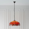 Endon 64082 - Żyrandol na łańcuchu Tiffany DRAGONFLY 3xE27/60W/230V Ø 50 cm