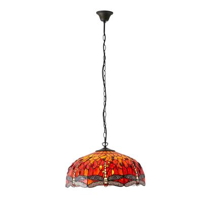 Endon 64082 - Żyrandol na łańcuchu Tiffany DRAGONFLY 3xE27/60W/230V Ø 50 cm