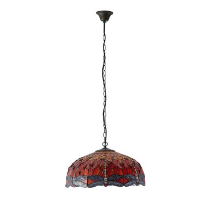 Endon 64082 - Żyrandol na łańcuchu Tiffany DRAGONFLY 3xE27/60W/230V Ø 50 cm