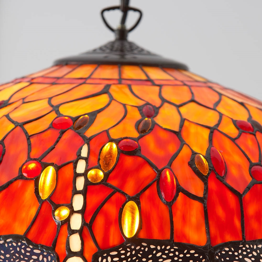 Endon 64082 - Żyrandol na łańcuchu Tiffany DRAGONFLY 3xE27/60W/230V Ø 50 cm