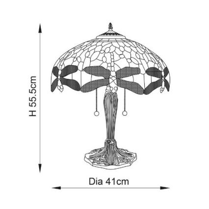 Endon 64085 - Lampa stołowa DRAGONFLY 2xE27/60W/230V śr. 41 cm