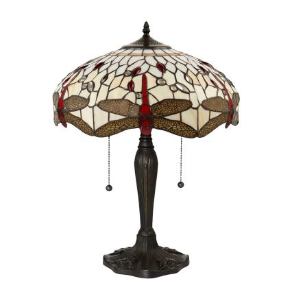 Endon 64085 - Lampa stołowa Tiffany DRAGONFLY 2xE27/60W/230V śr. 41 cm