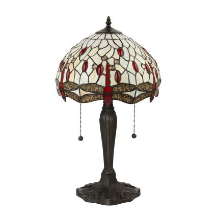 Endon 64086 - Lampa stołowa Tiffany DRAGONFLY 2xE27/60W/230V średnica 30 cm
