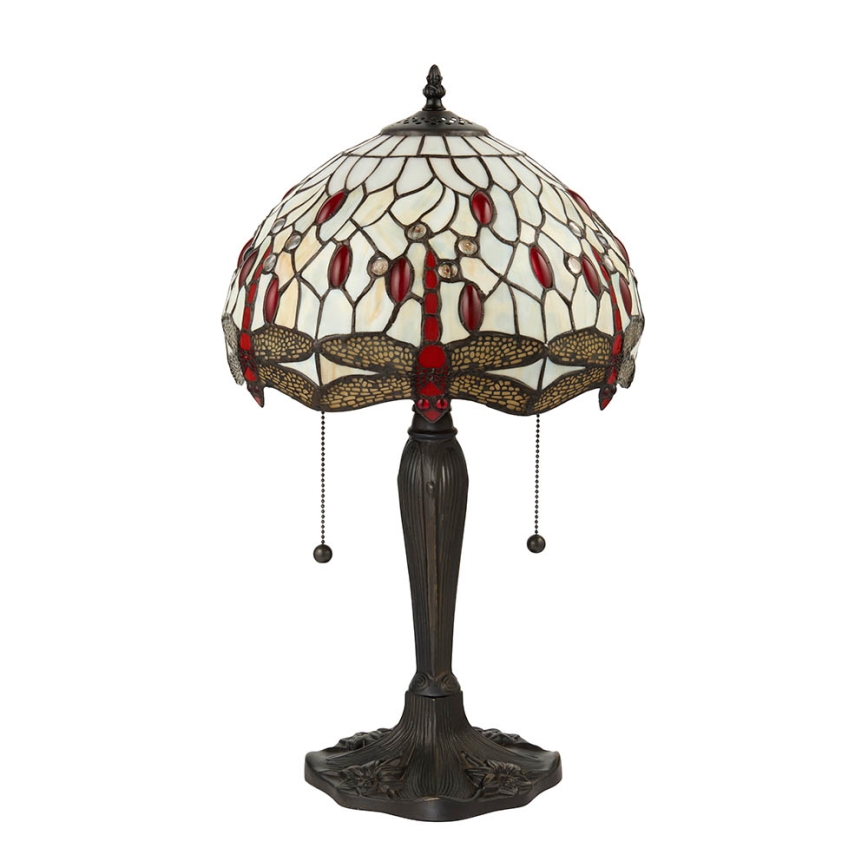 Endon 64086 - Lampa stołowa Tiffany DRAGONFLY 2xE27/60W/230V średnica 30 cm