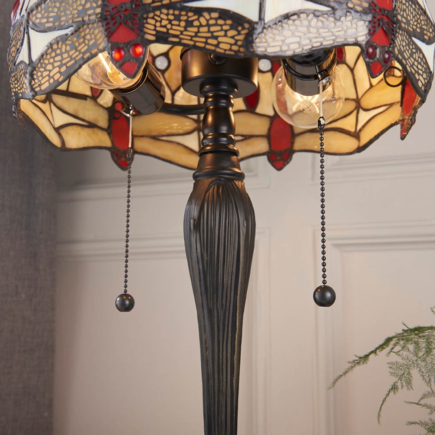 Endon 64086 - Lampa stołowa Tiffany DRAGONFLY 2xE27/60W/230V średnica 30 cm
