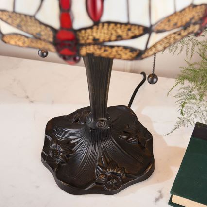 Endon 64086 - Lampa stołowa Tiffany DRAGONFLY 2xE27/60W/230V średnica 30 cm