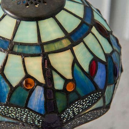 Endon 64088 - Lampa stołowa Tiffany DRAGONFLY 1xE14/40W/230V, śr. 20 cm
