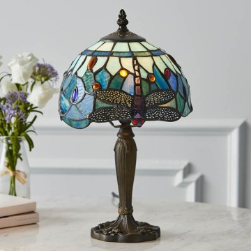 Endon 64088 - Lampa stołowa Tiffany DRAGONFLY 1xE14/7W/230V, średnica 20 cm