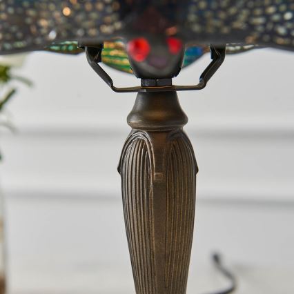 Endon 64088 - Lampa stołowa Tiffany DRAGONFLY 1xE14/7W/230V, średnica 20 cm