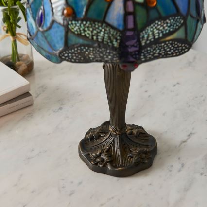 Endon 64088 - Lampa stołowa Tiffany DRAGONFLY 1xE14/7W/230V, średnica 20 cm