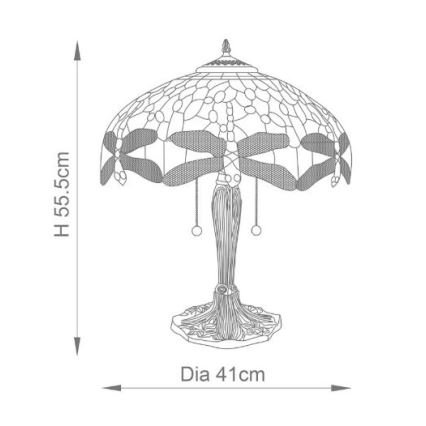Endon 64089 - Lampa stołowa DRAGONFLY 2xE27/60W/230V śr. 41 cm