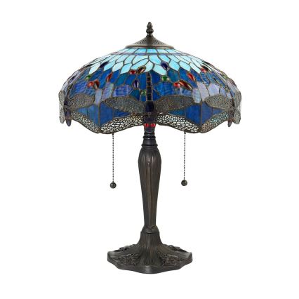 Endon 64089 - Lampa stołowa Tiffany DRAGONFLY 2xE27/60W/230V śr. 41 cm