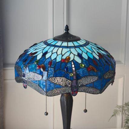 Endon 64089 - Lampa stołowa Tiffany DRAGONFLY 2xE27/60W/230V śr. 41 cm