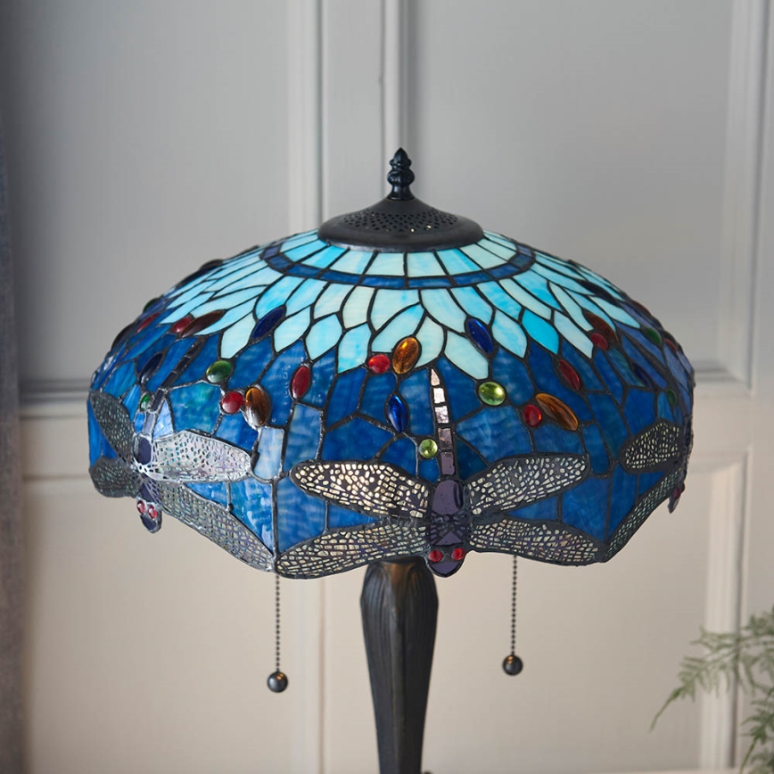 Endon 64089 - Lampa stołowa Tiffany DRAGONFLY 2xE27/60W/230V śr. 41 cm