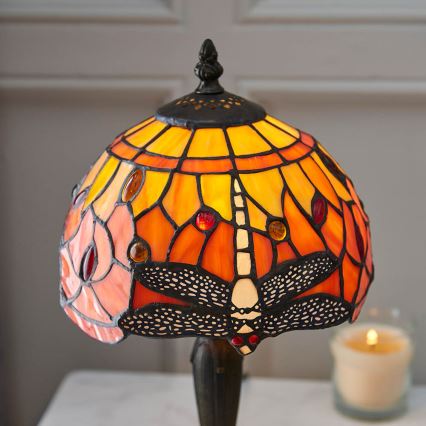 Endon 64091 - Lampa stołowa Tiffany DRAGONFLY 1xE14/7W/230V śr. 20 cm