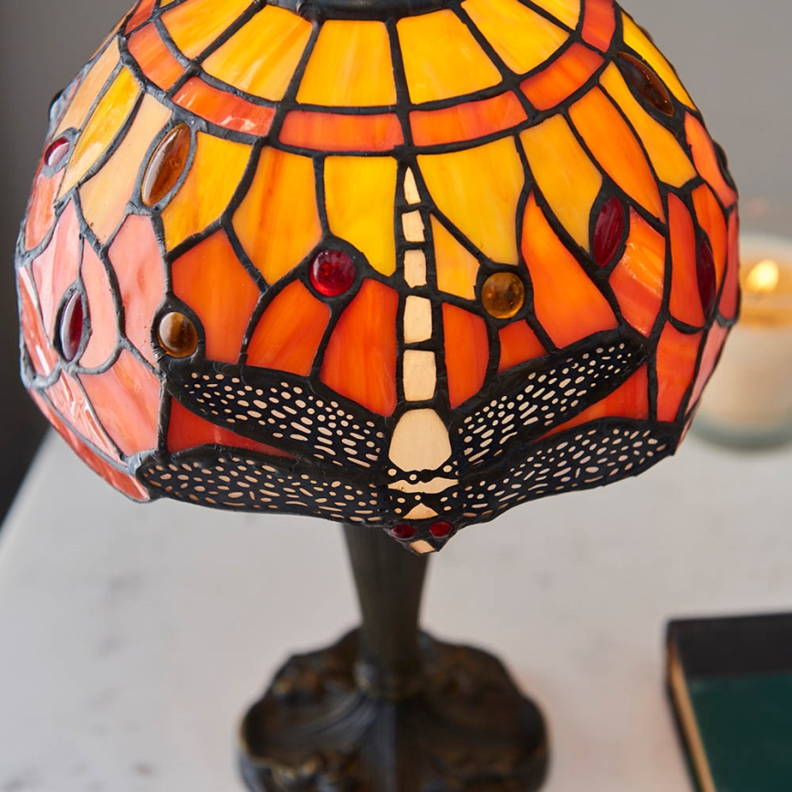 Endon 64091 - Lampa stołowa Tiffany DRAGONFLY 1xE14/7W/230V śr. 20 cm