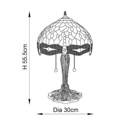 Endon 64092 - Lampa stołowa DRAGONFLY 2xE27/60W/230V śr. 30 cm