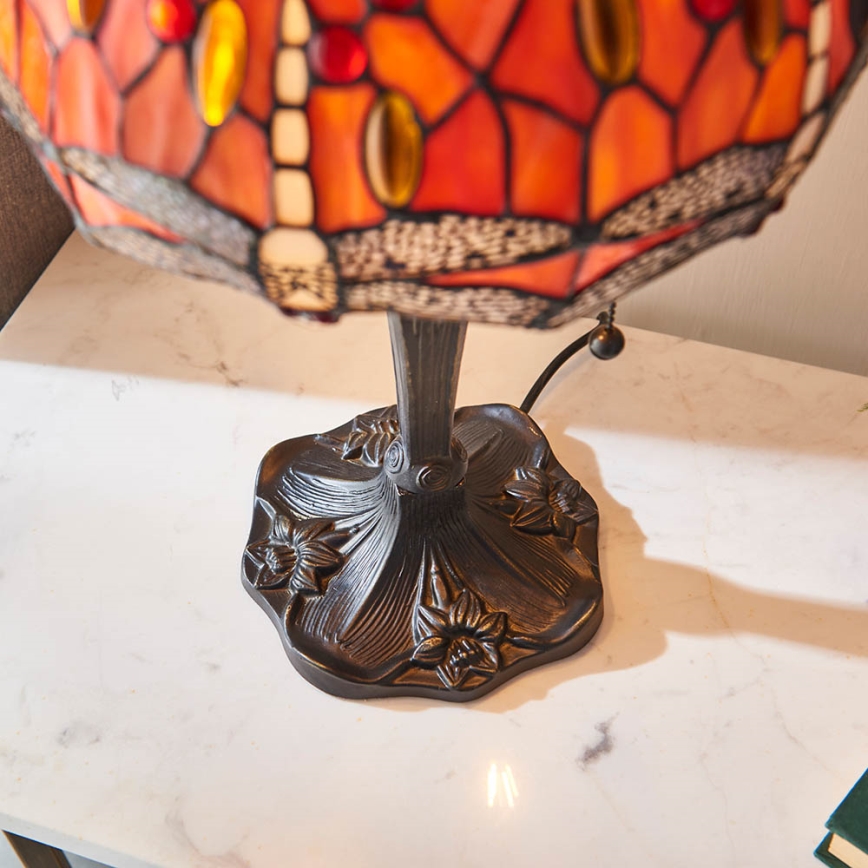 Endon 64092 - Lampa stołowa Tiffany DRAGONFLY 2xE27/60W/230V śr. 30 cm