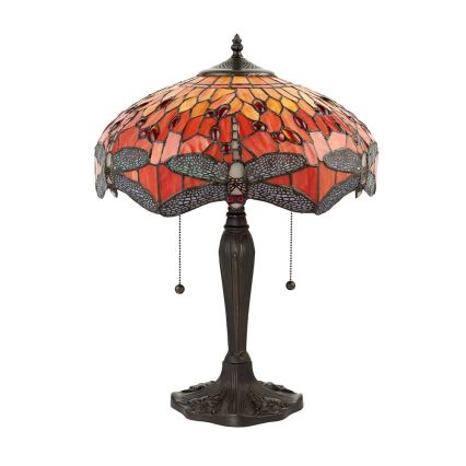 Endon 64093 - Lampa stołowa Tiffany DRAGONFLY 2xE27/60W/230V średnica 41 cm