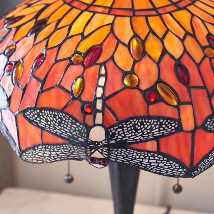 Endon 64093 - Lampa stołowa Tiffany DRAGONFLY 2xE27/60W/230V średnica 41 cm