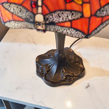 Endon 64093 - Lampa stołowa Tiffany DRAGONFLY 2xE27/60W/230V średnica 41 cm