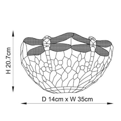 Endon 64102 - Kinkiet Tiffany DRAGONFLY 1xE14/40W/230V