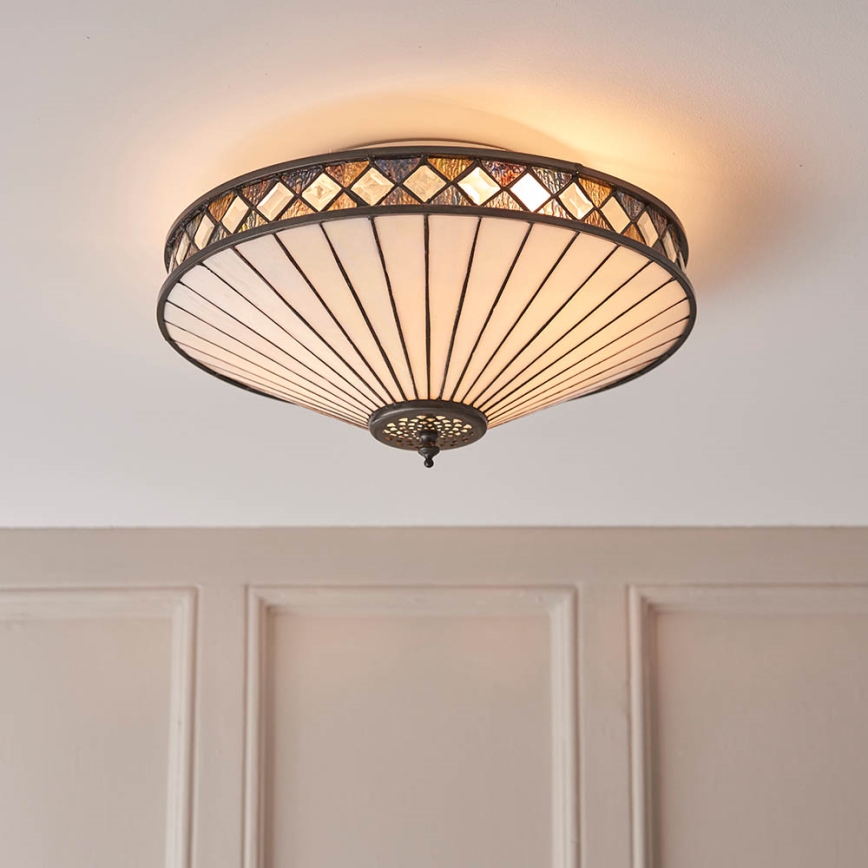 Endon 64145 - Plafon FARGO 2xE27/60W/230V śr. 41,5 cm
