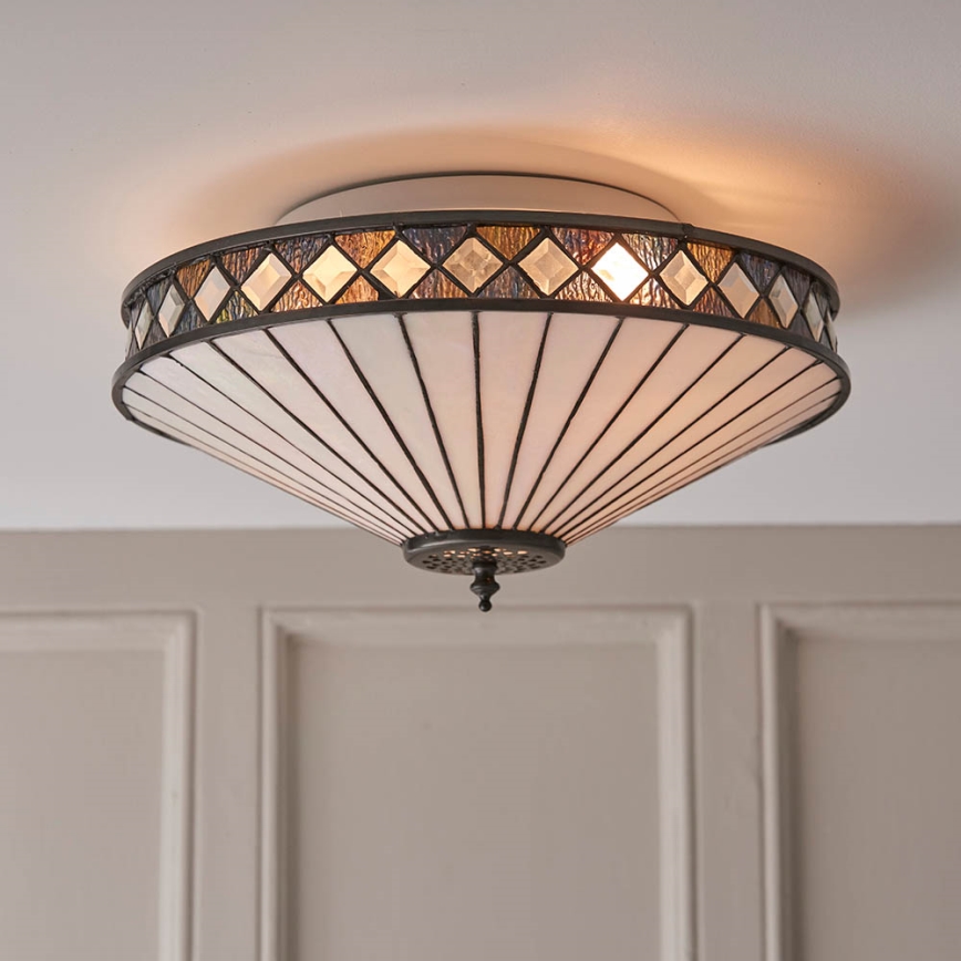 Endon 64145 - Plafon FARGO 2xE27/60W/230V śr. 41,5 cm