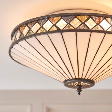 Endon 64145 - Plafon FARGO 2xE27/60W/230V śr. 41,5 cm